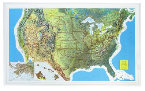 United States Raised Relief 3d Map