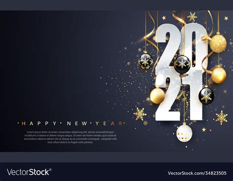 2021 Happy New Year Happy New Year Banner With Vector Image