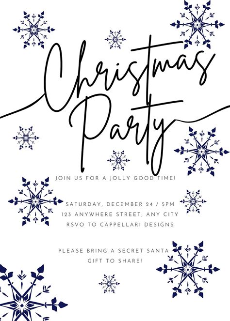 Editable Christmas Party Invitations Party Invitations Party Announcements Printable