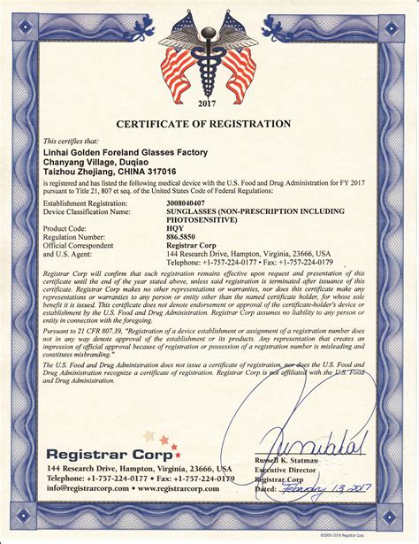 Turstful Fda Certificate