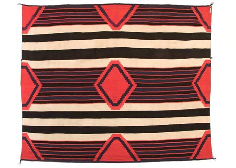 Antique Native American 3rd Phase Chiefs Wearing Blanket Navajo 19th