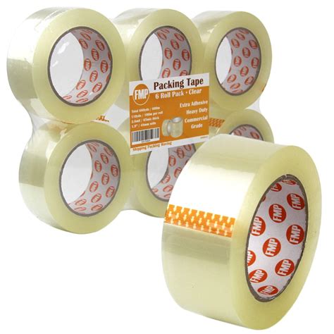 6 Pack 110 Yard X 19 Inches 26mil Thick Clear Packing Tape Rolls