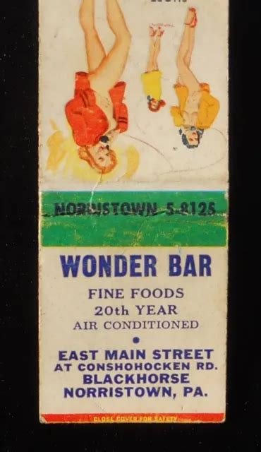 1950s Wonder Bar Fine Foods 20th Year Blackhorse Sexy Pinup Sweet