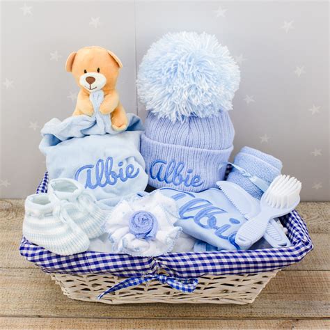 Personalised Baby Boy Essentials T Basket Heavensent Baby Ts