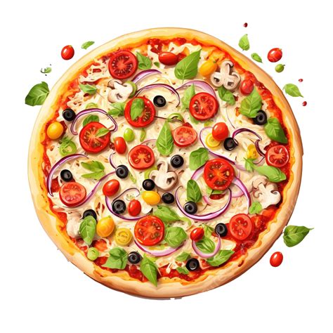 Clipart Of Fresh Pizza With Various Toppings Illustration Ai Image