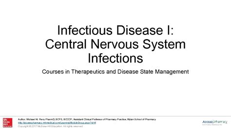 Infectious Disease I Central Nervous System Infections Courses