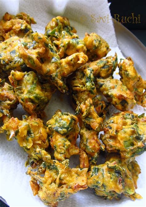 Savi Ruchi Palak Cabbage Pakora Spinach And Cabbage Fritters