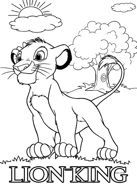 Here are some coloring pages that depict both lion cubs and adults in. Simba Lion King Coloring Pages Free