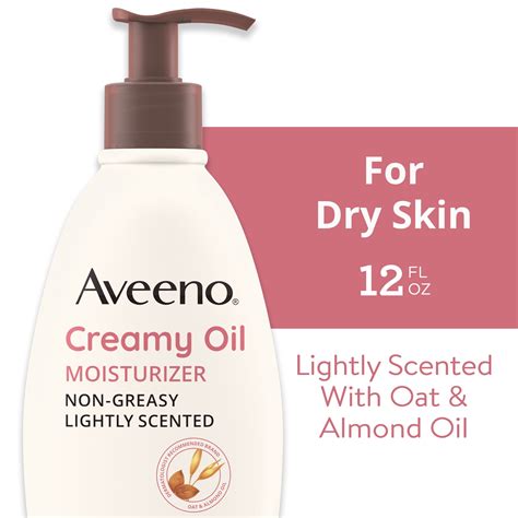 Aveeno Creamy Oil Body Moisturizer For Dry Skin Non Greasy 12 Fl Oz
