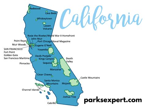Nemožné Diskriminační Barikáda California National Parks Map Jak Milé