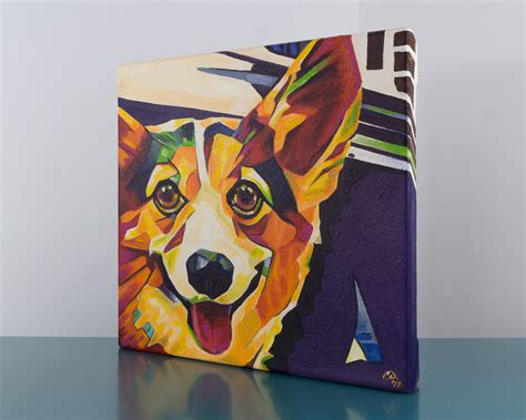 2017 07 Original Painting By Cameron Dixon Pop Art Corgi 1