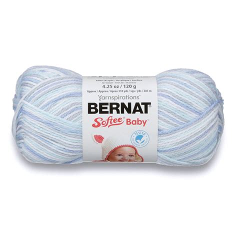 Bernat Softee Baby Variegates Yarn Blue Flannel 425oz120g Light