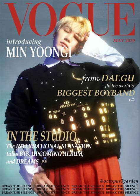 Min Yoongi On The Cover Of Vogue Edit Yoongi Min Yoongi Bts Suga