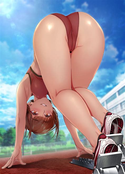 Rule 34 Ass Bare Shoulders Bent Over Blush Brown Hair Female Gentsuki Human Looking At Viewer