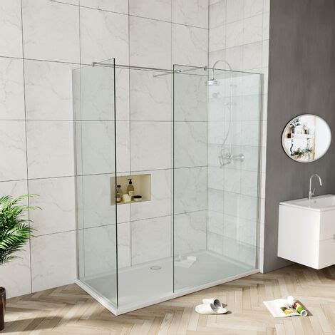 ELEGANT Water Proof 700mm Walk In Shower Door 700mm Side Panel Screen