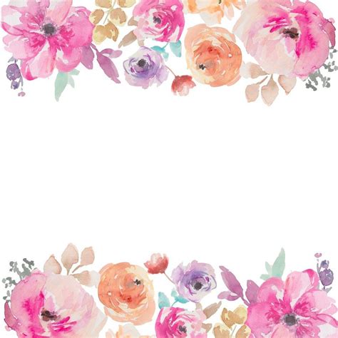 Watercolor Flowers Border Free Floral Watercolor Background Free