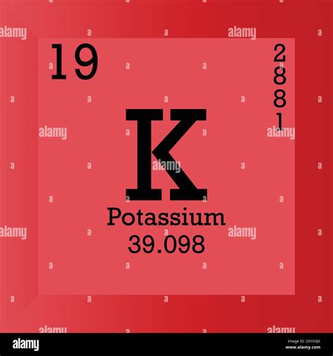 K Potassium Chemical Element Periodic Table Single Vector Illustration