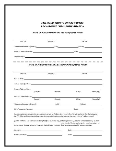 Printable Background Check Form