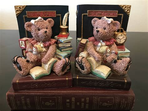 Vintage Teddy Bear Bedtime Stories Bookendsnursery Bookendspink Teddy