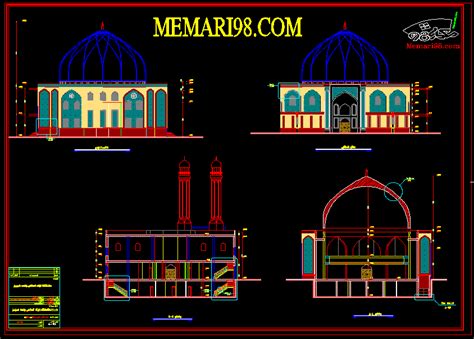 نقشه کامل مسجد شامل 30 شیت معماری 98