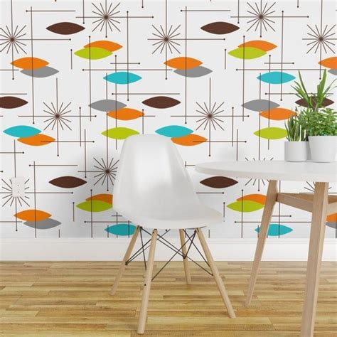 Mid Century Modern Orbs Wallpaper Orbs 7 Large By | Etsy | Peel and