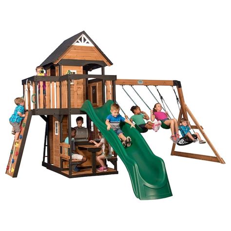 Backyard Discovery Canyon Creek Residential Wood Playset In The Wood