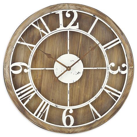 Sterling And Noble Farmhouse Collection Rustic Wood And Iron Wall Clock