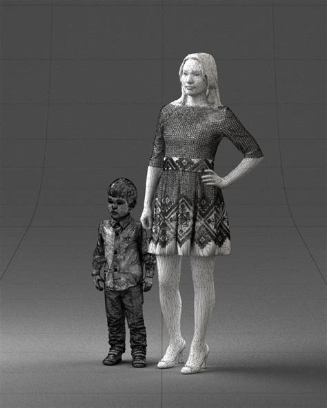 mother and son 0045 3d model by 3dfarm