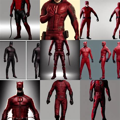 Daredevil Leather Suit Fullbody Concept Art 4 K Stable Diffusion