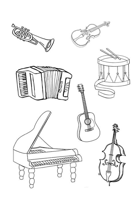 Diversi N Con Instrumentos Musicales Para Colorear Imprimir E Dibujar Coloringonly Com