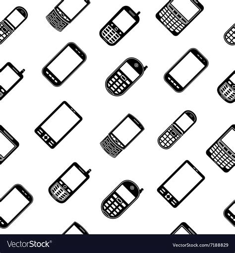 Mobile Phones Seamless Pattern Royalty Free Vector Image