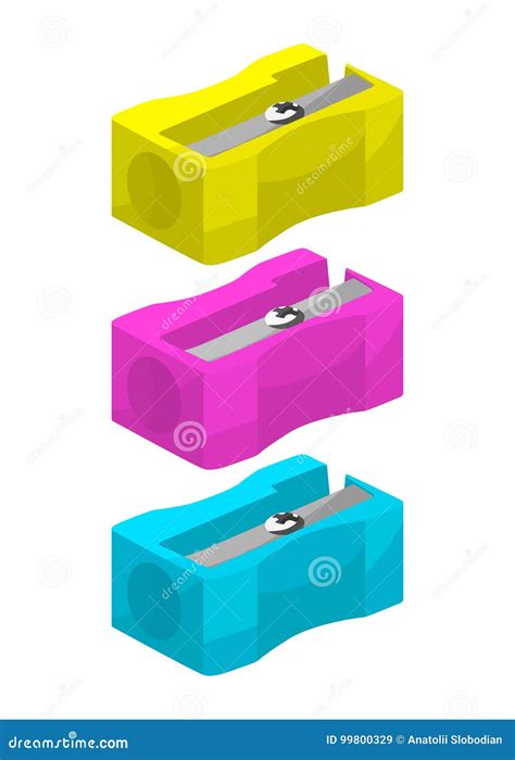 Sharpener Vector Pencil Sharpeners Of Different Colors Stock Vector