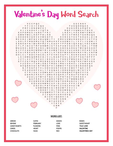 Valentines Day Word Search Puzzle Free Printable The Suburban Mom