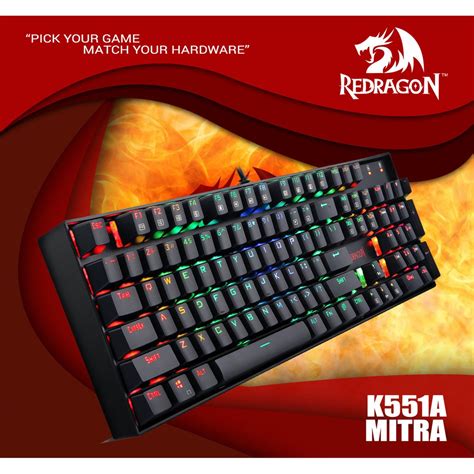 Redragon K551 Mitra Rgb Mechanical Gaming Keyboard Presyo ₱2080