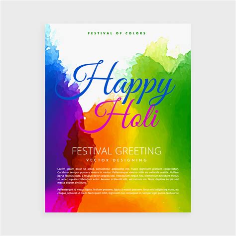 Colorful Holi Poster Illustration Download Free Vector Art Stock