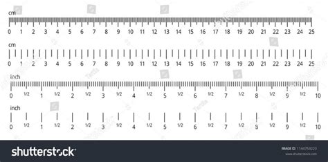 Inch And Metric Rulers Centimeters And Inches Measuring Printable