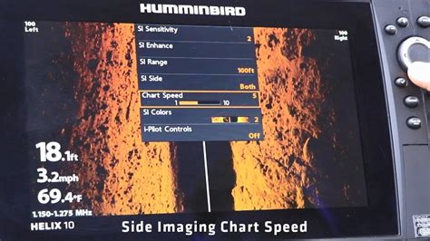 Humminbird Helix How To Adjust Side Imaging Chart Speed Youtube