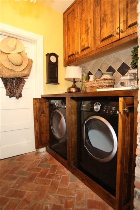 Cabinet doors hide washer dryer cabinets lowes home. Laundry Room Hidden Washer & Dryer - Traditional - Laundry ...