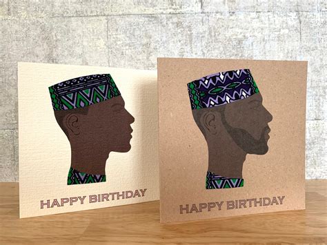 Black Man Birthday Card African Birthday Card For Him Etsy