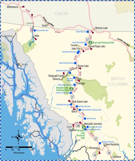 Highway 37 Map Province Of British Columbia