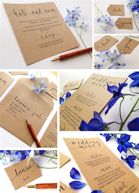 Rustic Kraft Wedding Calligraphy Ideas By Moon And Tide Calligraphy