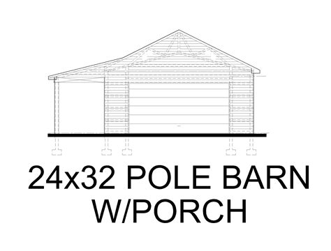 24x32 Pole Barn Plans Architectural Blueprints Vaulted Ceilings For Car