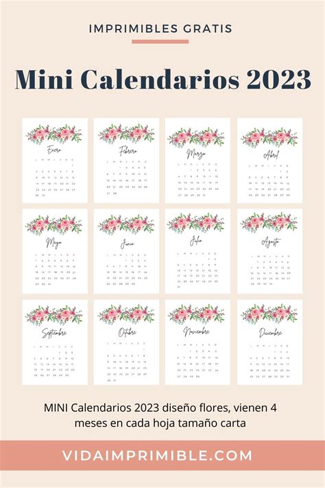 Calendario 2023 Para Imprimir Gratis Minimalista Artemisia Californica