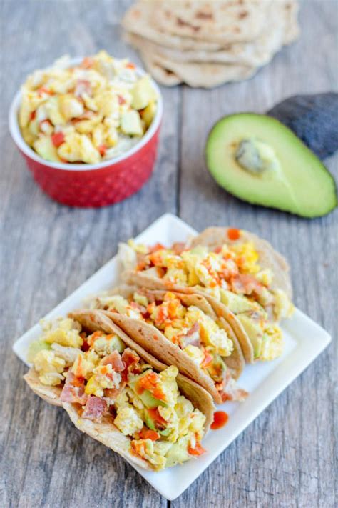 Any one of those would make a great breakfast, and you can get any two of them for only $4. Chicken Bacon Avocado Breakfast Tacos