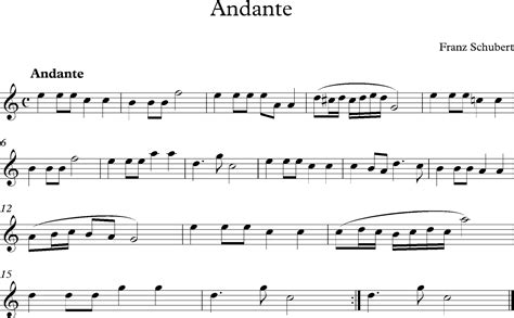 Andante De Franz Schubert Partitura Para Flauta Dulce Descubriendo