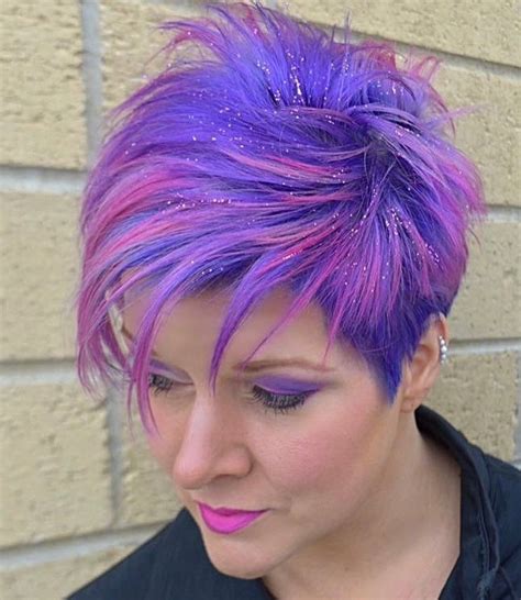 Short Sassy Purple And Pink Pixie Short Dyed Hair Hair Styles