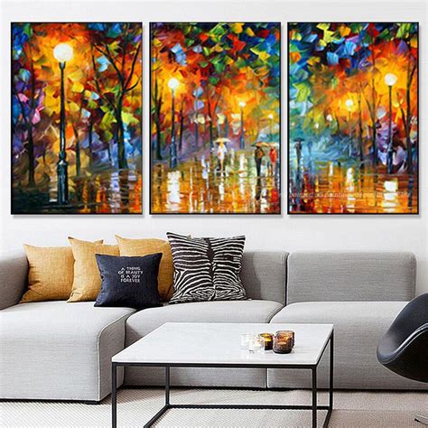 3 Piece Canvas Art Abstract Paintings Acrylic Wall Decor Cheap Modern Paintings Palette Knife