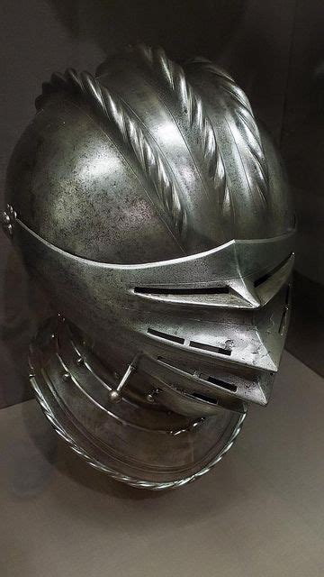 Close Helmet Made In Nuremberg Germany Engraved Steel And Brass 1535