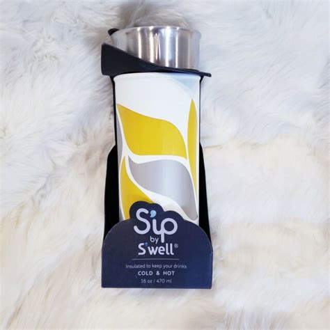 sip by swell travel mug 16 oz stainless steel geometric crema new in box ebay