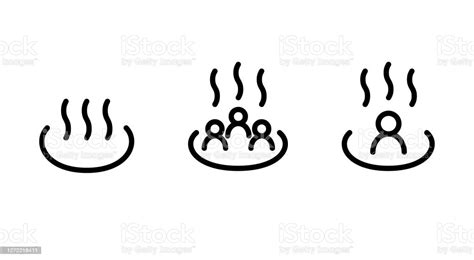 japanese hot spring flat icon set stock illustration download image now hot spring icon